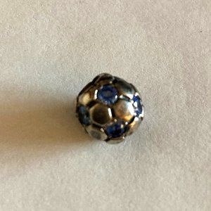 Pandora Sapphire Blue Cubic Zirconia retired soccer ball charm bead